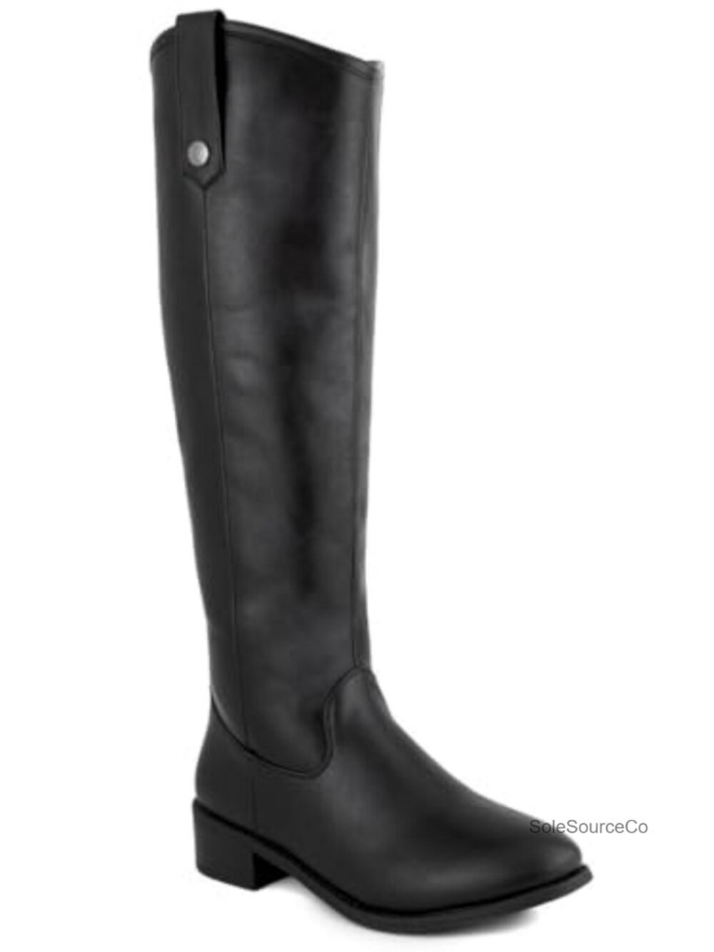 Faux Leather Knee High Riding Boots Equestrian Zip Up Wide Calf